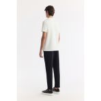 Avva Erkek Regular Fit Ekru Bisiklet Yaka Baskılı Bi-Stretch İnterlok T-Shirt A51Y1140