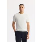 Avva Erkek Regular Fit Ekru Bisiklet Yaka Viskon Karışımlı Triko T-Shirt B005119