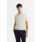 Avva Erkek Regular Fit Ekru Polo Yaka Pamuklu Triko T-Shirt A51Y5040
