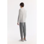 Avva Erkek Regular Fit Gri Bisiklet Yaka Baskılı Bi-Stretch İnterlok Sweatshirt A51Y1204