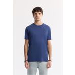 Avva Erkek Regular Fit İndigo Bisiklet Yaka Bi-Stretch Soft Touch Basic T-Shirt B001031