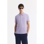 Avva Erkek Regular Fit Lila Kıvrılmaz Polo Yaka %100 Pamuk Basic T-Shirt B001032