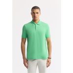 Avva Erkek Regular Fit Neon Yeşil Kıvrılmaz Polo Yaka %100 Pamuk Basic T-Shirt B001032