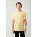 Avva Erkek Regular Fit Sarı Bisiklet Yaka Bi-Stretch Soft Touch Basic T-Shirt B001031