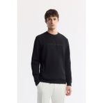 Avva Erkek Regular Fit Siyah Bisiklet Yaka Baskılı Bi-Stretch İnterlok Sweatshirt A51Y1208