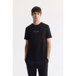Avva Erkek Regular Fit Siyah Bisiklet Yaka Baskılı Bi-Stretch İnterlok T-Shirt A51Y1006