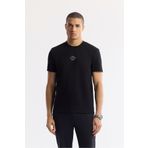 Avva Erkek Regular Fit Siyah Bisiklet Yaka Baskılı Bi-Stretch İnterlok T-Shirt A51Y1162