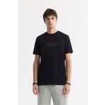 Avva Erkek Regular Fit Siyah Bisiklet Yaka Baskılı Rayon Soft Touch T-Shirt A51Y1031