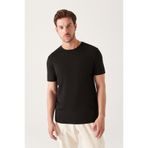 Avva Erkek Regular Fit Siyah Bisiklet Yaka Soft Touch Basic T-Shirt B001171