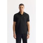 Avva Erkek Regular Fit Siyah Polo Yaka Jakarlı Elastan T-Shirt A51Y1121