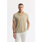 Avva Erkek Regular Fit Vizon Apaj Yaka Jakarlı Elastan T-Shirt A51Y1069