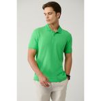 Avva Erkek Regular Fit Yeşil Kıvrılmaz Polo Yaka %100 Pamuk Basic T-Shirt B001032