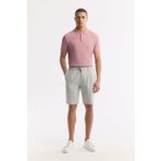 Avva Erkek Relaxed Fit Gri Beli Lastikli Keten Karışımlı Şort B003731