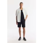 Avva Erkek Relaxed Fit Siyah Beli Lastikli %100 Keten Şort B003732