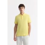 Avva Erkek Sarı Kıvrılmaz Polo Yaka %100 Pamuk Basic Regular Fit T-Shirt B001032 - XS
