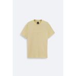 Avva Erkek Sarı Soft Touch Bisiklet Yaka Baskılı Regular Fit T-Shirt A41Y1333