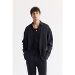 Avva Erkek Siyah Alttan Britli Yaka Soft Touch Oversize Fit Gömlek A51Y2168 - 2XL