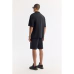 Avva Erkek Siyah Apaj Yaka Soft Touch Kısa Kol Oversize Fit Gömlek A51Y2006 - XS