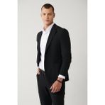 Avva Erkek Siyah Astarsız Su İtici Bi-Stretch Lightweight Comfort Slim Fit Ceket A41Y4030 - 50