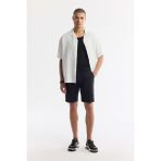 Avva Erkek Siyah Beli Lastikli %100 Keten Relaxed Fit Şort B003732 - 33