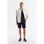 Avva Erkek Siyah Beli Lastikli %100 Keten Relaxed Fit Şort B003732 - 36