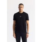 Avva Erkek Siyah Bisiklet Yaka Baskılı Bi-Stretch İnterlok Regular Fit T-Shirt A51Y1162 - XL