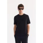 AVVA Erkek Siyah Bisiklet Yaka Baskılı Bi-Stretch İnterlok Regular Fit T-shirt A61Y1054 - 2XL