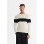 Avva Erkek Siyah Bisiklet Yaka Çizgili Soft Touch Regular Fit Triko Kazak A42Y5055 - 2XL