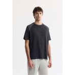 Avva Erkek Siyah Bisiklet Yaka Desenli Teknik Kumaş Regular Fit T-Shirt A51Y1160 - XL