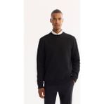 AVVA Erkek Siyah Bisiklet Yaka Dokulu Elastan Regular Fit Sweatshirt A52Y1216 - XS