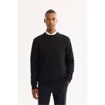 Avva Erkek Siyah Bisiklet Yaka Dokulu Elastan Regular Fit Sweatshirt A52Y1216