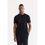 Avva Erkek Siyah Bisiklet Yaka Elastan Bi-Stretch İnterlok Regular Fit T-shirt A61Y1114