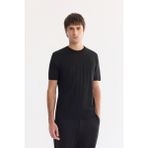 Avva Erkek Siyah Bisiklet Yaka Kolay Ütülenen Kırışmaz Regular Fit Triko T-shirt A61Y5026