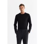 Avva Erkek Siyah Bisiklet Yaka Pamuklu Basic Regular Fit Sweatshirt A42Y1350