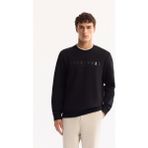 AVVA Erkek Siyah Bisiklet Yaka Pamuklu Baskılı Regular Fit Sweatshirt A52Y1301 - 2XL