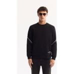 AVVA Erkek Siyah Bisiklet Yaka Pamuklu Bi-Stretch Baskılı Regular Fit Sweatshirt A52Y1258 - 2XL