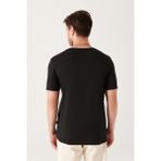 Avva Erkek Siyah Bisiklet Yaka Soft Touch Basic Regular Fit T-Shirt B001171 - M