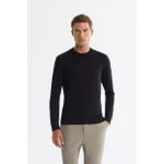 AVVA Erkek Siyah Bisiklet Yaka Viskon Karışımlı Basic Triko Regular Fit Kazak B005021 - 3XL