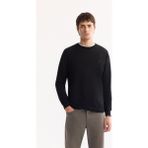 Avva Erkek Siyah Bisiklet Yaka Yün Karışımlı Regular Fit Triko Kazak B005013 - XL