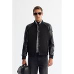Avva Erkek Siyah Bomber Yaka Süet Dokulu Comfort Fit Mont A42Y6028 - XL
