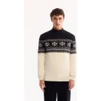 Avva Erkek Siyah Dik Yaka Fermuarlı Soft Touch Desenli Triko Regular Fit Kazak A52Y5073 - XL