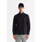 Avva Erkek Siyah Düğmeli Yaka Pamuklu Soft Touch Regular Fit Gömlek B002036 - XS