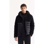Avva Erkek Siyah Kapüşonlu Rüzgar Geçirmez -4°C Dayanıklı Şişme Peluş Comfort Fit Mont A52Y6158 - XL
