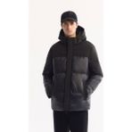 Avva Erkek Siyah Kapüşonlu Su İtici Rüzgar Geçirmez -10°C Dayanıklı Şişme Kayak Montu A52Y6107 - XL