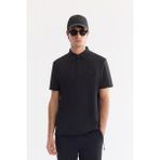 AVVA Erkek Siyah Kıvrılmaz Polo Yaka Kırışmaz Hızlı Kuruyan Teknik Kumaş Regular Fit T-Shirt A61Y1108