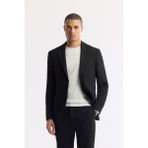 Avva Erkek Siyah Mono Yaka Viskon Karışımlı Hafif Bi-Stretch Blazer Comfort Slim Fit Ceket A51Y4011 - 48