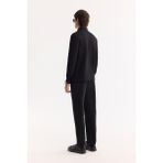 Avva Erkek Siyah Polo Yaka Pamuklu Basic Slim Fit Sweatshirt B001080 - XS