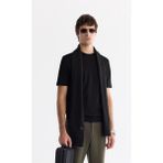 Avva Erkek Siyah Regular Fit Bisiklet Yaka Jakarlı Rayon Triko T-Shirt A42Y5008