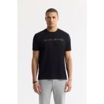 Avva Erkek Siyah Regular Fit Bisiklet Yaka Reflektörlü Bi Stretch İnterlok T-Shirt A51Y1037