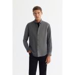 Avva Erkek Siyah Regular Fit Düğmeli Yaka %100 Pamuk Gömlek A42Y2136 - XS